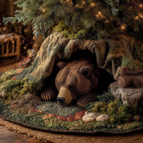 Bear Forest Spirit Quilted Tree Skirt GFTOHD11606