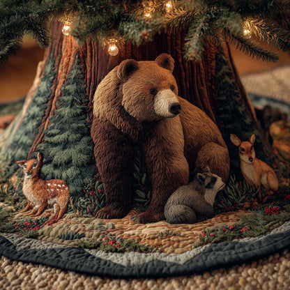 Bear Forest Spirit Quilted Tree Skirt GFTOHD11607