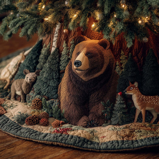 Bear Forest Spirit Quilted Tree Skirt GFTOHD11608