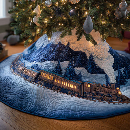 Festive Train Quilted Tree Skirt GFTOHD11614