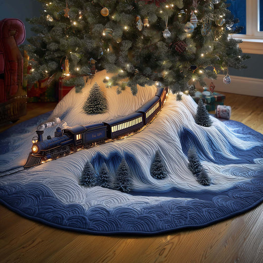 Festive Train Quilted Tree Skirt GFTOHD11615