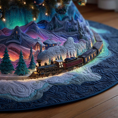 Festive Train Quilted Tree Skirt GFTOHD11617