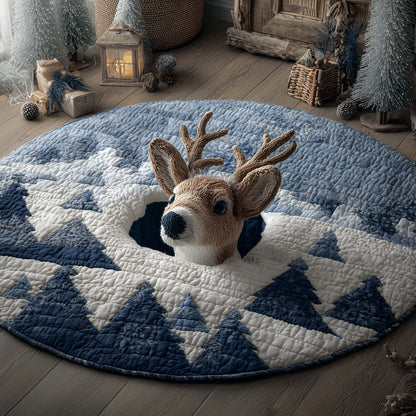 Winter Reindeer Quilted Round Mat GFTOHD11622