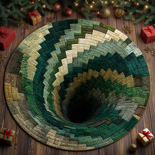Green Pine Vortex Quilted Round Mat GFTOHD11624