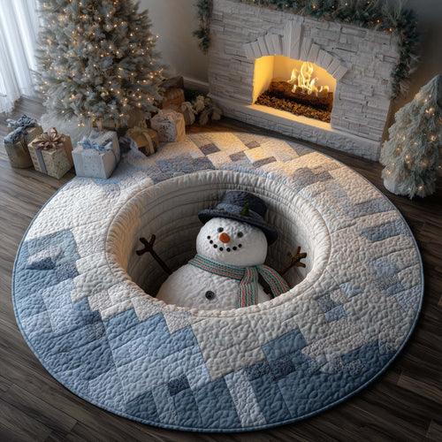 Snowman Sinkhole Quilted Round Mat GFTOHD11629