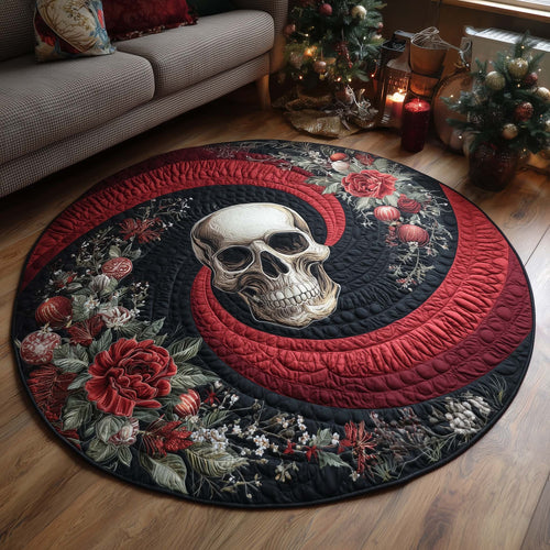 Festive Skull Quilted Round Mat GFTOHD11637