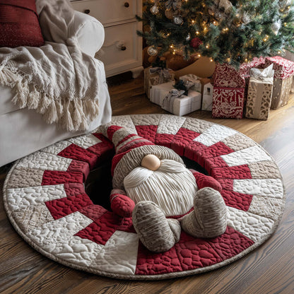 Fallen Christmas Gnomes Quilted Round Mat GFTOHD11640