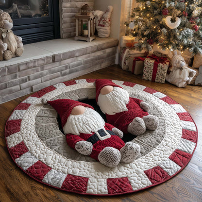 Fallen Christmas Gnomes Quilted Round Mat GFTOHD11641
