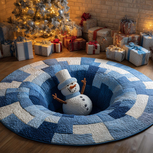 Snowman Slip Quilted Round Mat GFTOHD11647