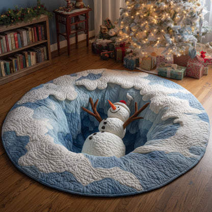 Snowman Slip Quilted Round Mat GFTOHD11649