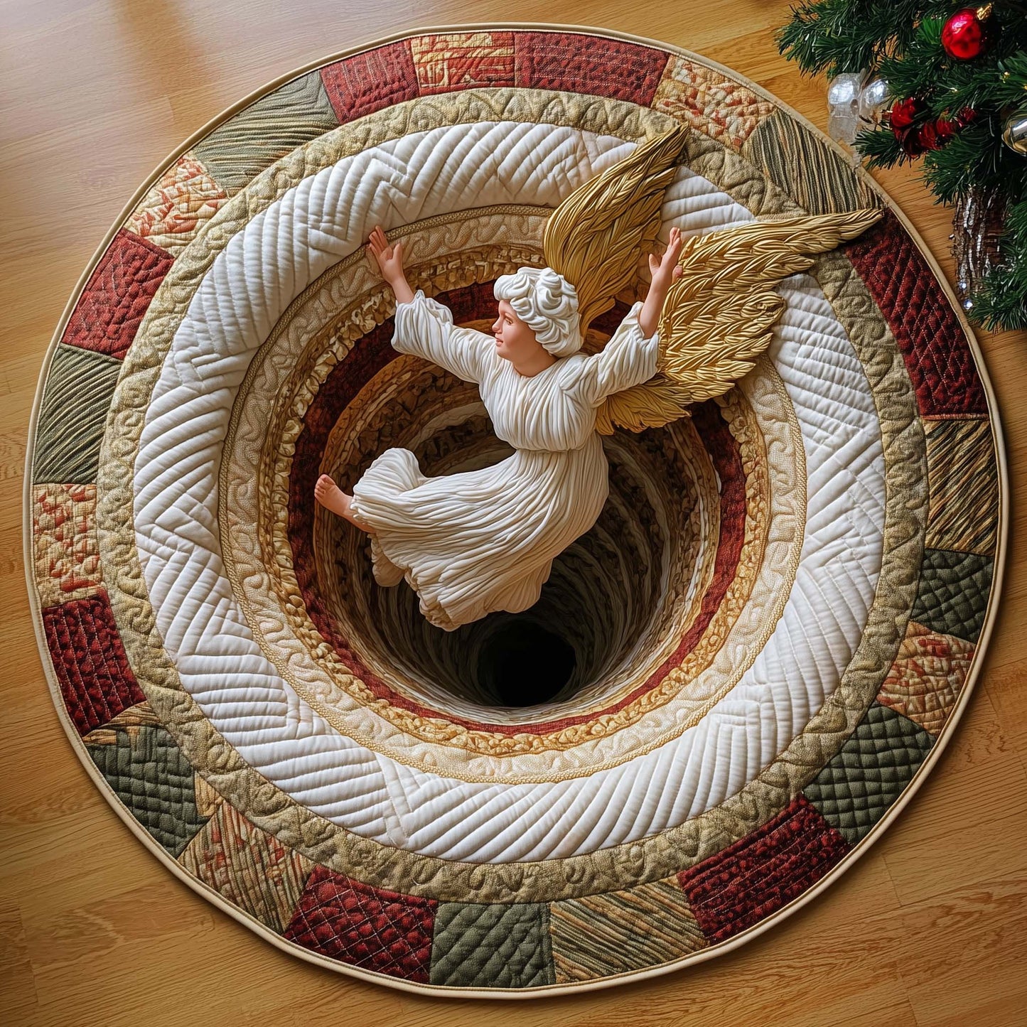 Fallen Christmas Angel Quilted Round Mat GFTOHD11650