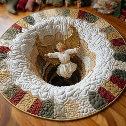 Fallen Christmas Angel Quilted Round Mat GFTOHD11651
