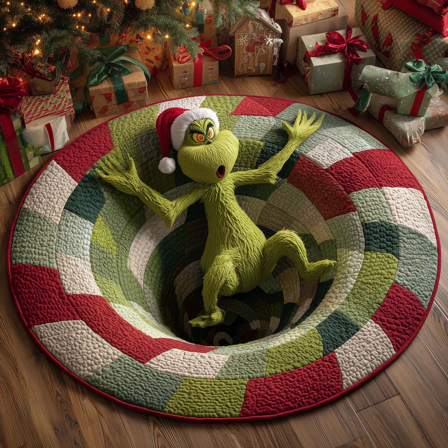 Christmas Friend in Trouble Quilted Round Mat GFTOHD11655