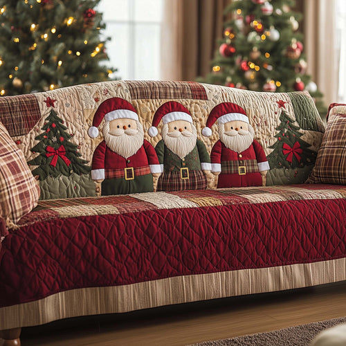 Christmas Santa Joy Quilted Sofa Cover GFTOHD11677