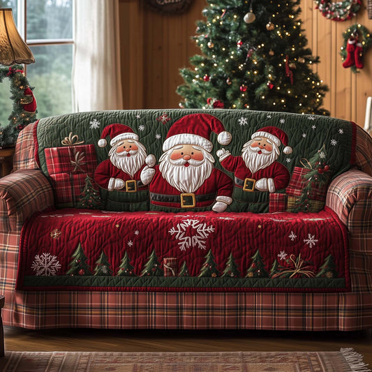 Christmas Santa Cheer Quilted Sofa Cover GFTOHD11679