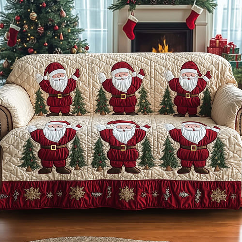 Christmas Santa Cheer Quilted Sofa Cover GFTOHD11680
