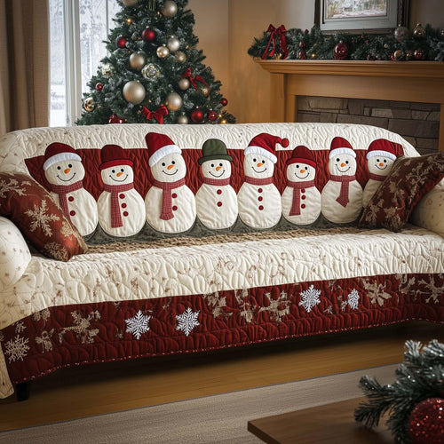 Christmas Snowman Quilted Sofa Cover GFTOHD11686
