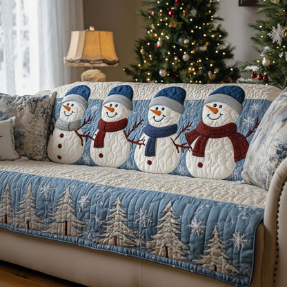Christmas Snowman Quilted Sofa Cover GFTOHD11687