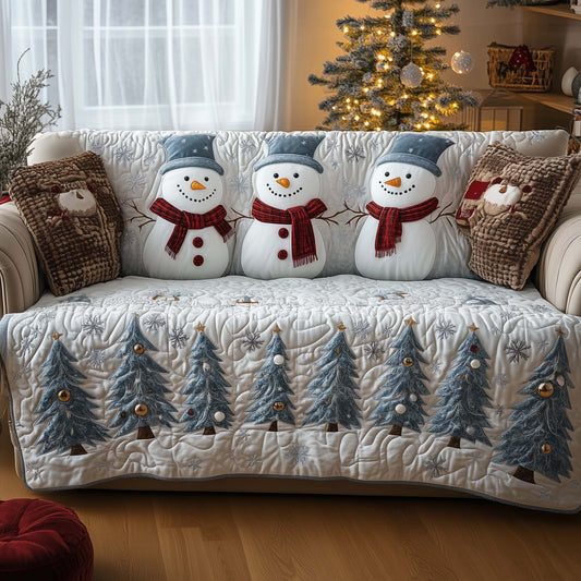 Christmas Snowman Quilted Sofa Cover GFTOHD11688