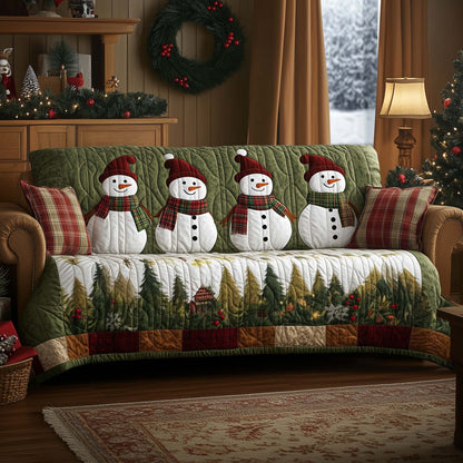Christmas Snowman Quilted Sofa Cover GFTOHD11690