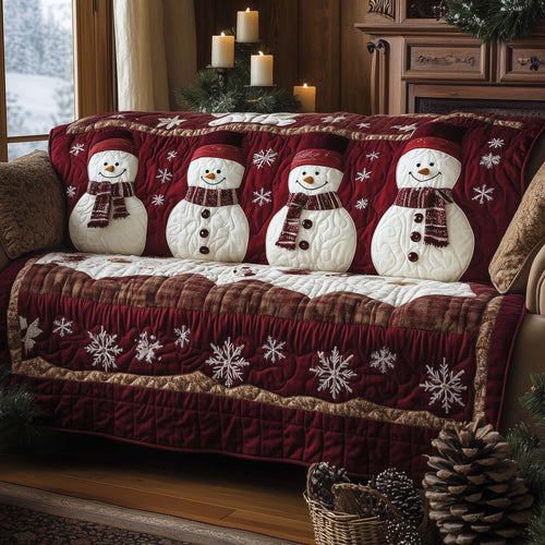 Christmas Snowman Quilted Sofa Cover GFTOHD11692