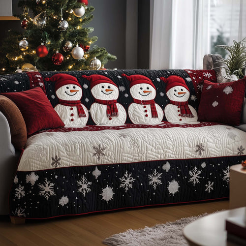 Christmas Snowman Quilted Sofa Cover GFTOHD11695