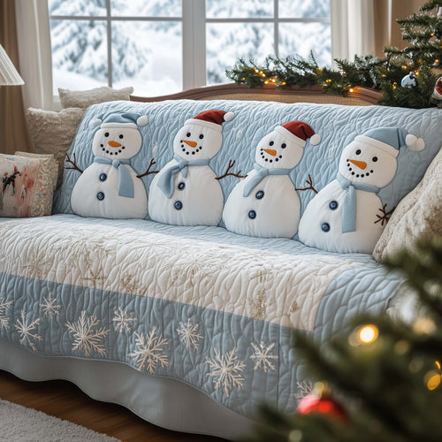 Christmas Snowman Quilted Sofa Cover GFTOHD11698