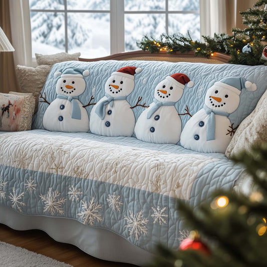 Christmas Snowman Quilted Sofa Cover GFTOHD11698
