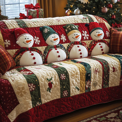 Christmas Snowman Quilted Sofa Cover GFTOHD11701