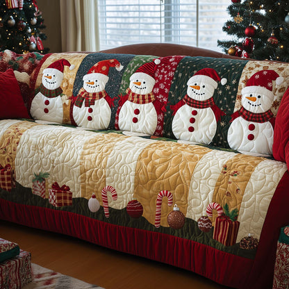 Christmas Snowman Quilted Sofa Cover GFTOHD11702