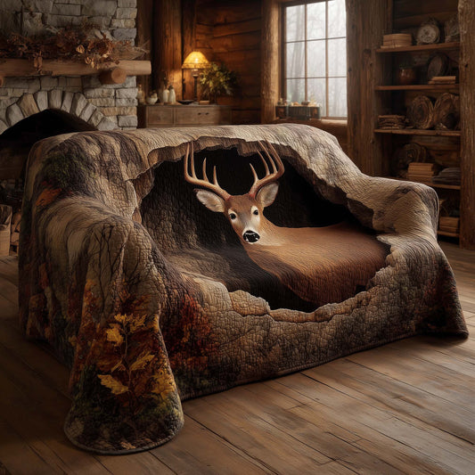 Forest Deer Quilted Sofa Cover GFTOHD11703