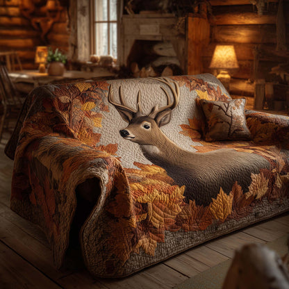Mystic Autumn Deer Quilted Sofa Cover GFTOHD11706
