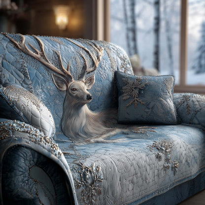 Winter Deer Quilted Sofa Cover GFTOHD11711