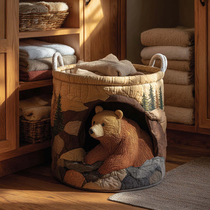 Forest Bear Quilted Laundry Basket GFTOHD11721