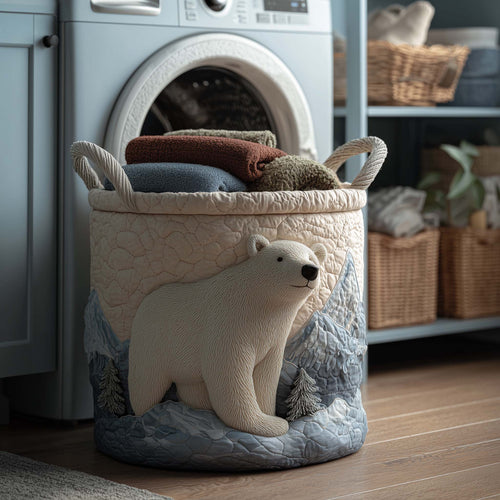 Winter Polar Heaven Quilted Laundry Basket GFTOHD11724