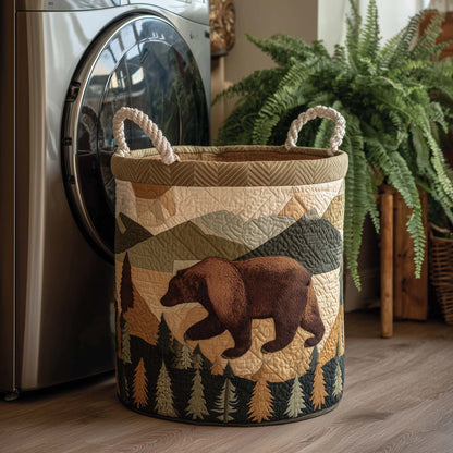 Forest Bear Quilted Laundry Basket GFTOHD11726