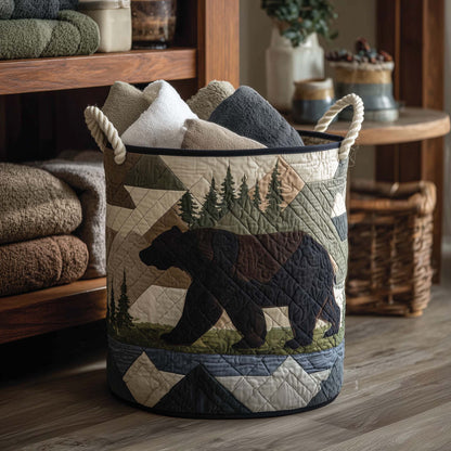 Forest Bear Quilted Laundry Basket GFTOHD11727