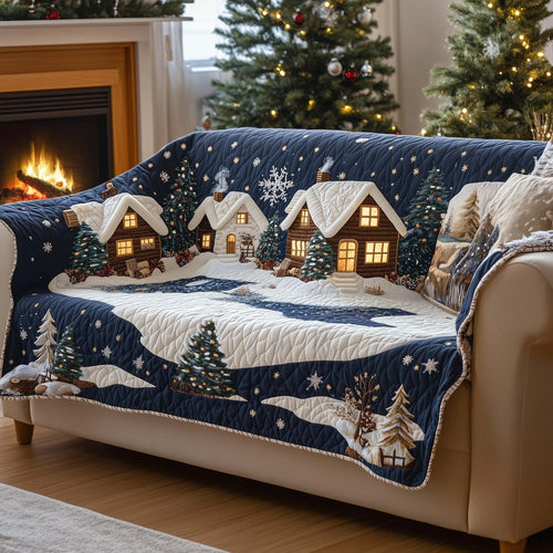 Snow Village Quilted Sofa Cover GFTOHD11729