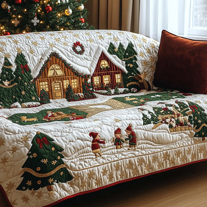 Snow Village Quilted Sofa Cover GFTOHD11740