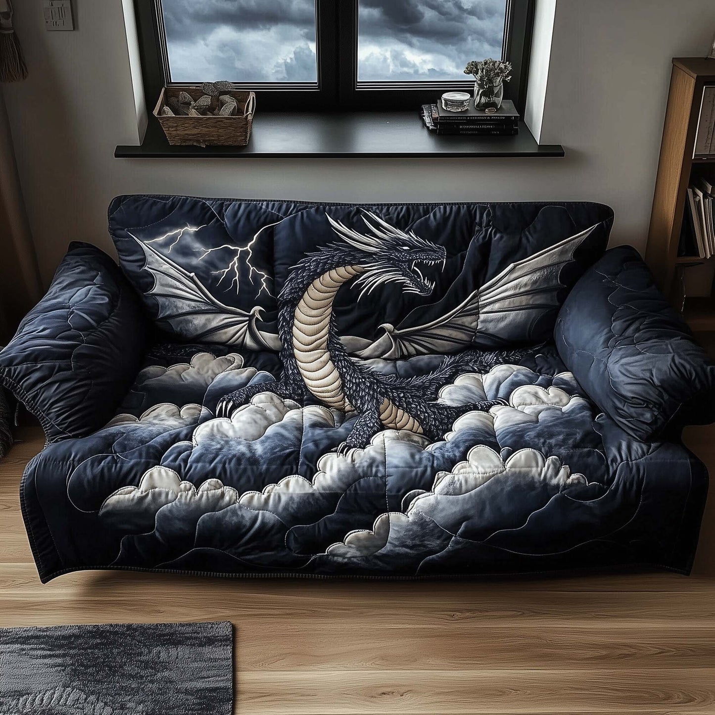Majestic Dragon Quilted Sofa Cover GFTOHD11750