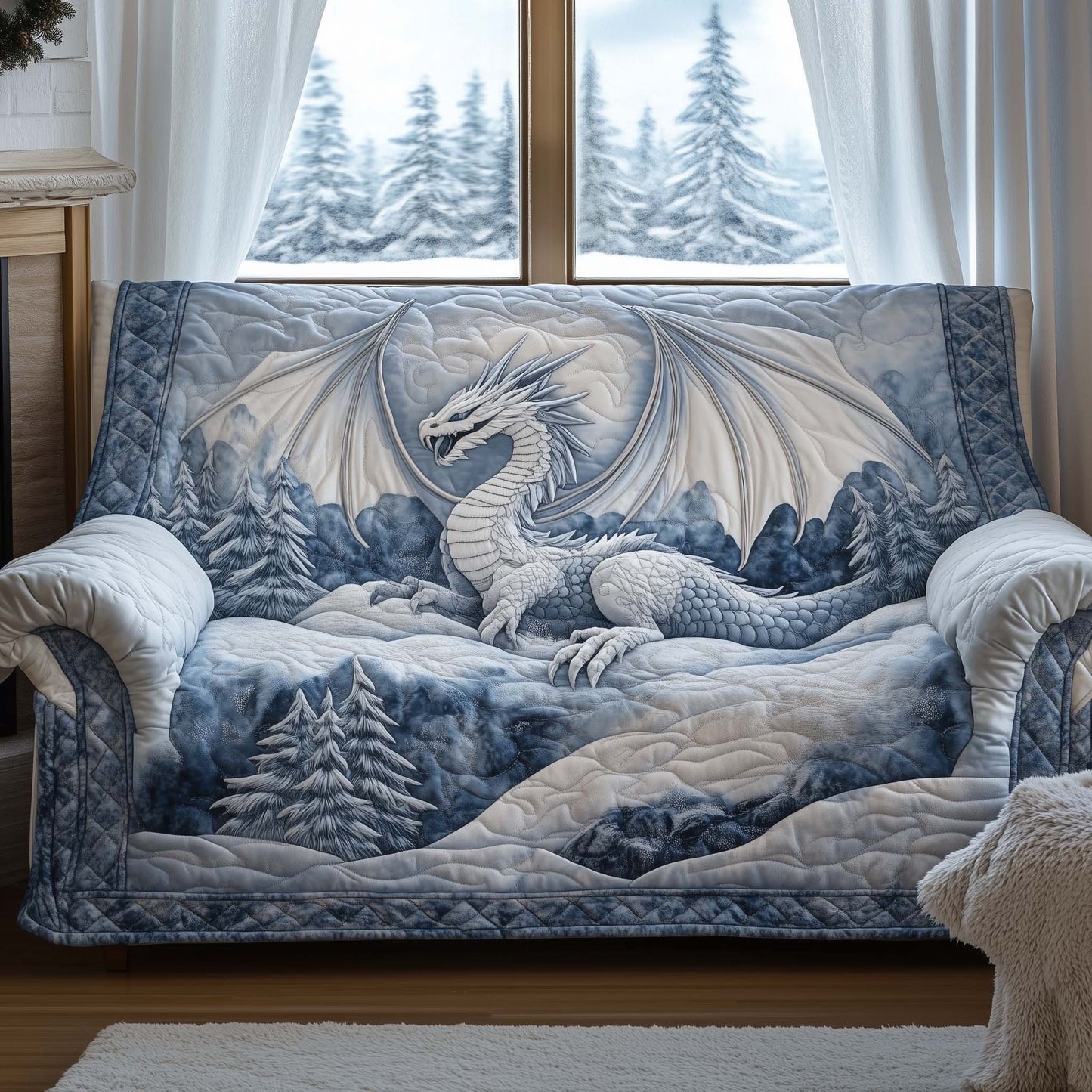 Majestic Dragon Quilted Sofa Cover GFTOHD11752