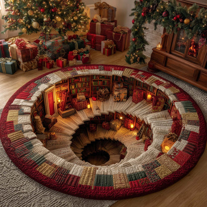 Santa's Gift Spiral Quilted Round Mat GFTOHD11753