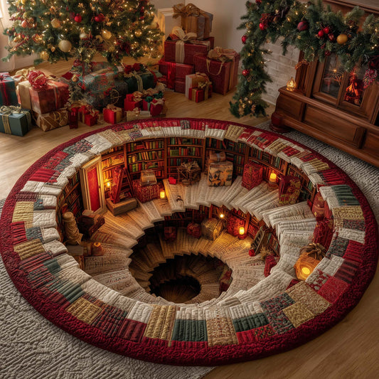 Santa's Gift Spiral Quilted Round Mat GFTOHD11753