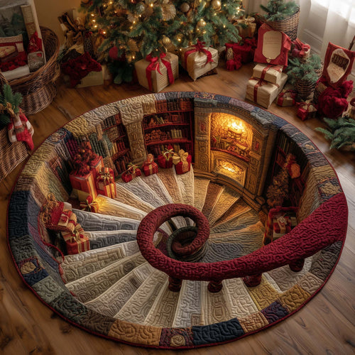 Santa's Gift Spiral Quilted Round Mat GFTOHD11754