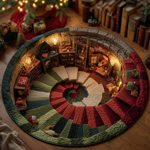Elves Workshop Spiral Quilted Round Mat GFTOHD11755