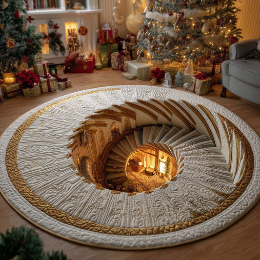 Candlelight Nativity Spiral Quilted Round Mat GFTOHD11756