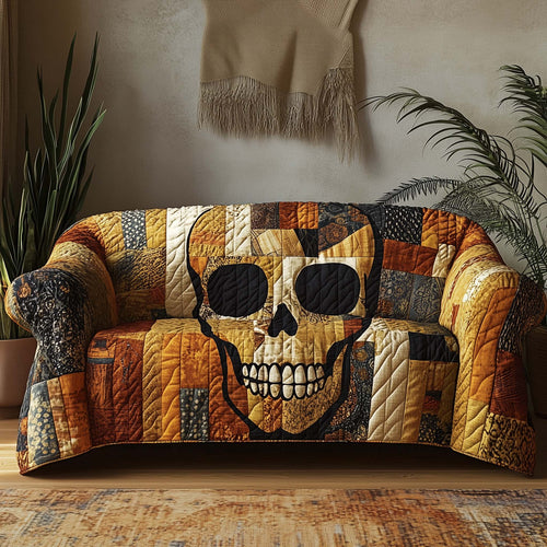 Boho Patchwork Skull Quilted Sofa Cover GFTOHD11766