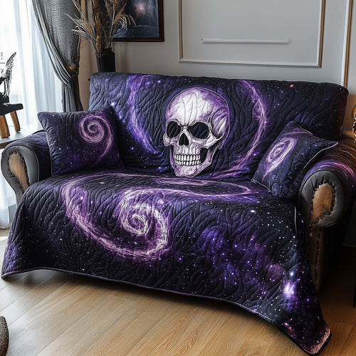 Cosmic Nebula Skull Quilted Sofa Cover GFTOHD11776