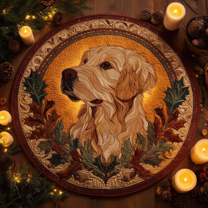 Golden Retriever Quilted Round Mat GFTOHD11781