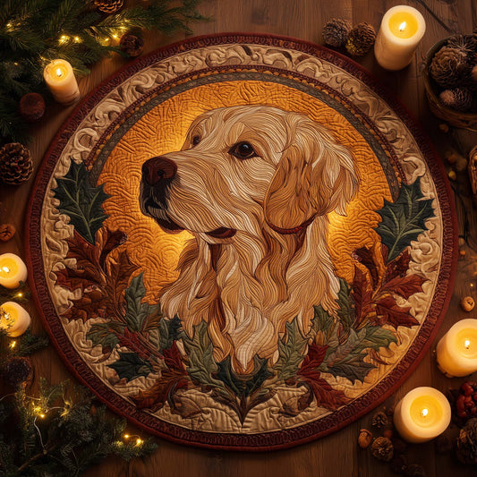 Golden Retriever Quilted Round Mat GFTOHD11781